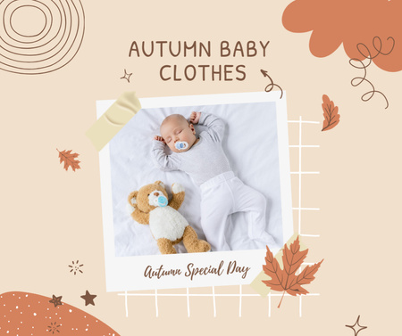 Children's Autumn Clothing Advertisement Facebook Design Template