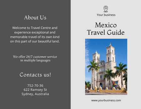 Travel Tour to Mexico Brochure 8.5x11in Bi-fold Design Template