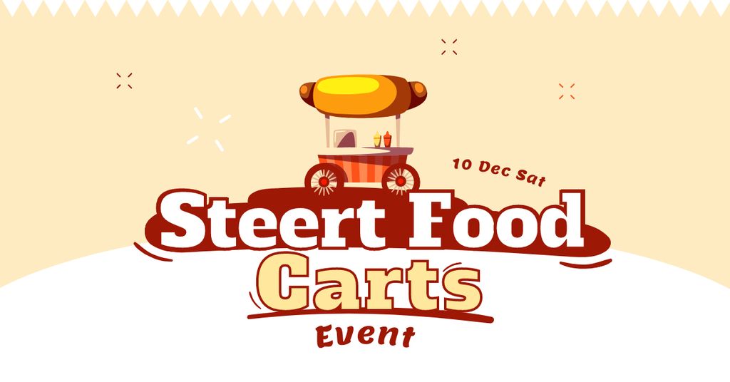 Street Food Event Announcement Facebook AD Šablona návrhu