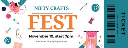 Nifty Crafts Fest Announcement In Fall Ticket Design Template