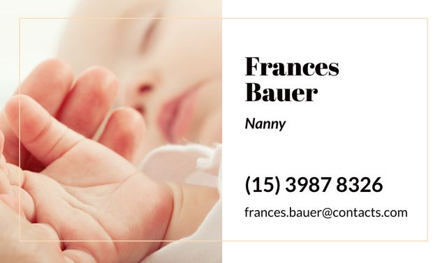 Designvorlage Parent holding baby's hand für Business card