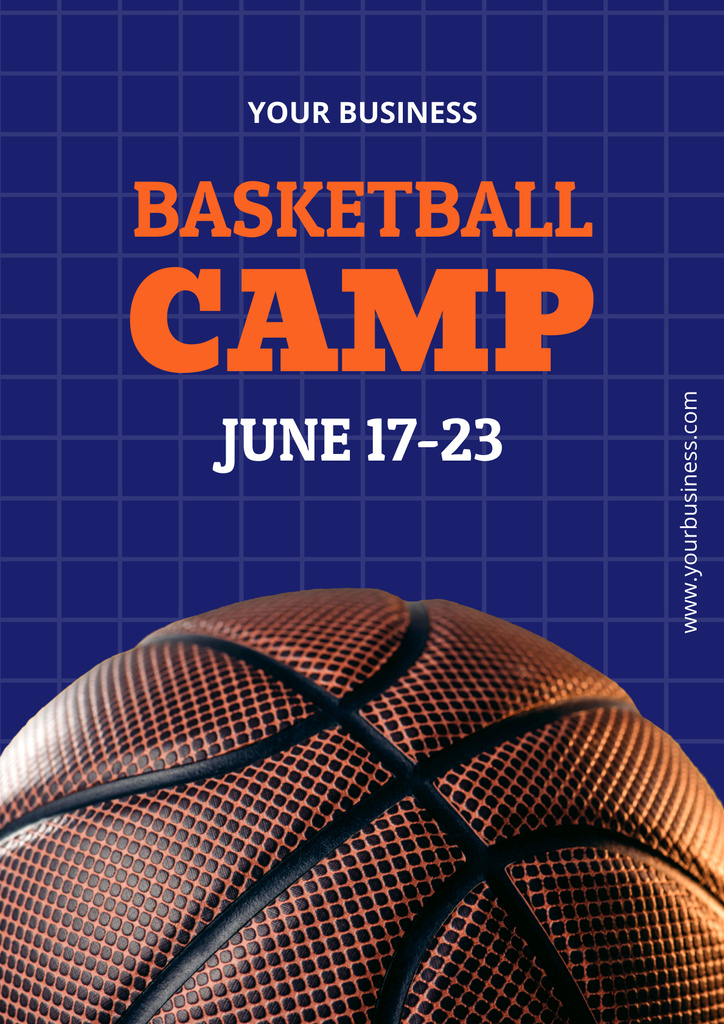 Basketball Camp Ad In Summer Poster Πρότυπο σχεδίασης
