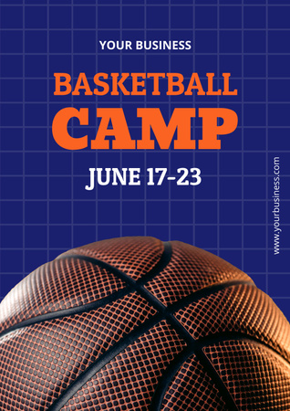 Basketball Camp Ad In Summer Poster Design Template