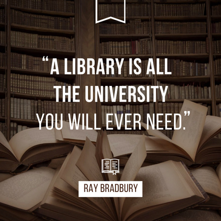 Ontwerpsjabloon van Instagram van Citaat over Library University