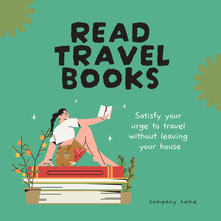 Platilla de diseño Travel Books Inspiration with Woman Reading  Instagram