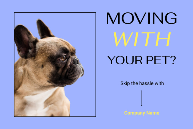 The Pet Travel Guide with Charming French Bulldog Flyer 4x6in Horizontal Šablona návrhu