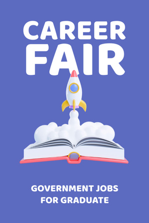 Platilla de diseño Career Fair Announcement with Rocket Launch on Top of Book Flyer 4x6in