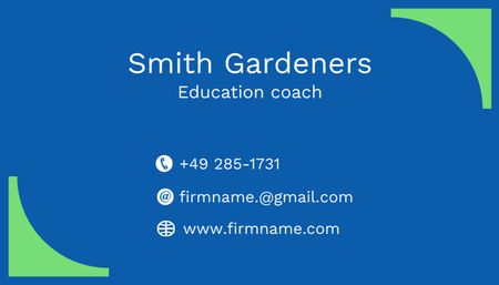 Plantilla de diseño de Oferta de servicio de entrenador de educación Business Card US 