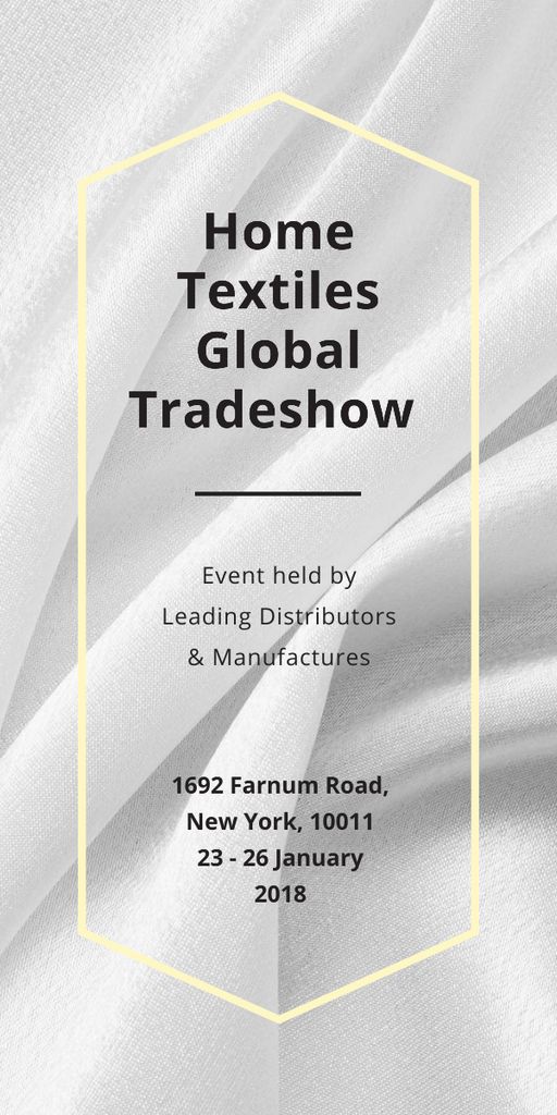 Home Textiles event announcement White Silk Graphic tervezősablon