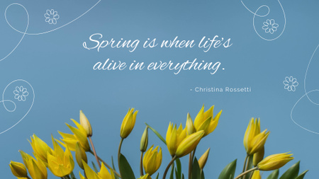Designvorlage Zitat über das Leben und den Frühling mit Blumen für Full HD video