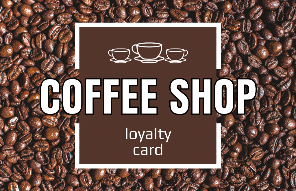 Coffee Shop Loyalty Offer Business Card 85x55mm Modelo de Design