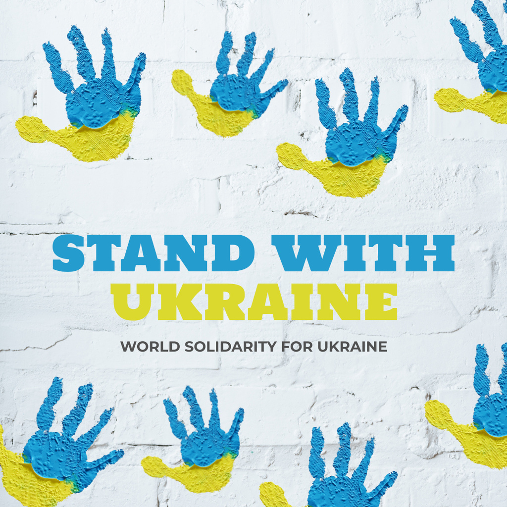 Many Hands to Stand with Ukraine Instagram Modelo de Design