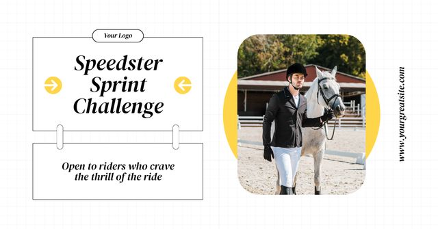 Impressive Equestrian Competition Announcement Facebook AD – шаблон для дизайну
