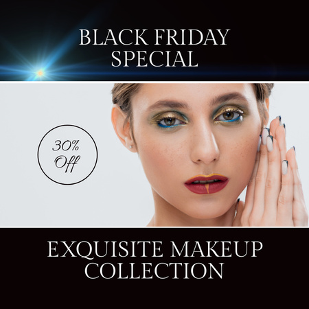 Platilla de diseño Black Friday Special Exclusive Makeup Collection Animated Post