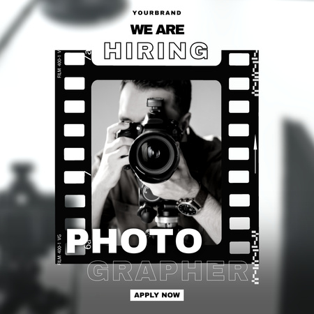 Designvorlage Photographer Vacancy Ad für Instagram