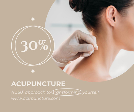 Acupuncture Procedure Discount Offer Facebook Design Template