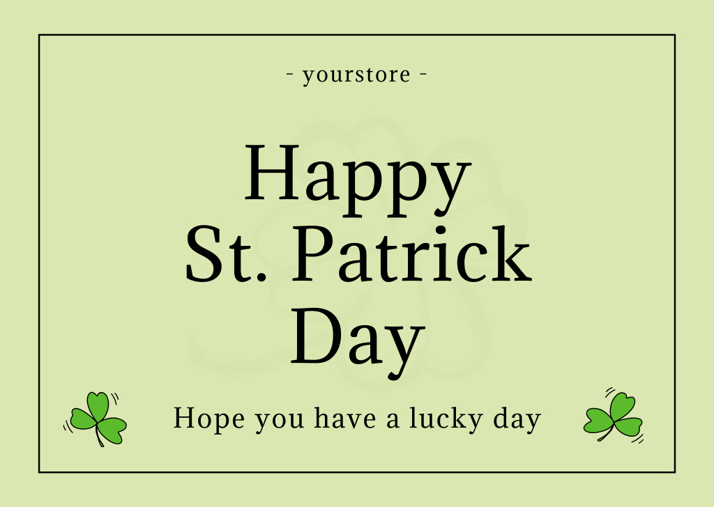 Plantilla de diseño de Wishing You a Day Filled with Irish Pride and Festive Revelry Card 