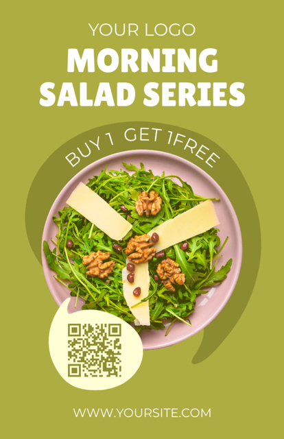 Offer of Tasty Morning Salad Recipe Card – шаблон для дизайну