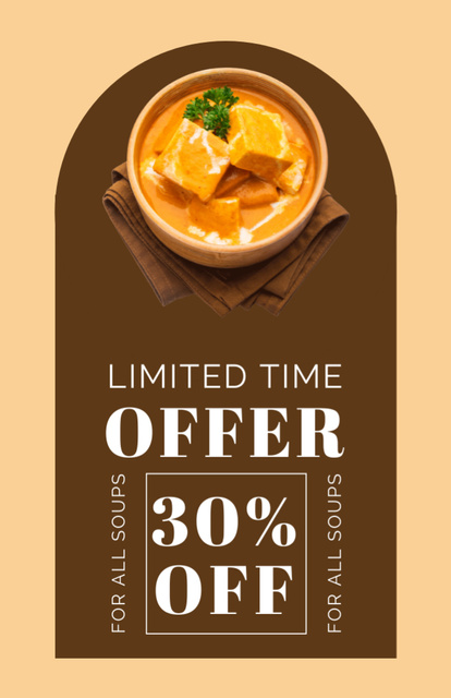 Plantilla de diseño de Limited Time Offer of Pumpkin Soup Recipe Card 