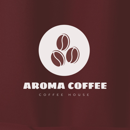 Aromatic And Creamy Coffee Logo 1080x1080pxデザインテンプレート