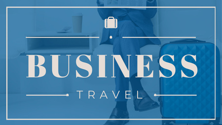 Platilla de diseño Businessman with Travelling Suitcase Title 1680x945px