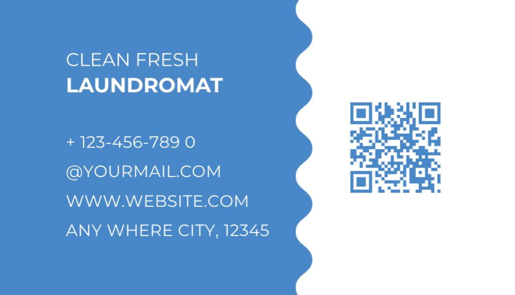 Laundromat Services Offer with Washing Machine Business Card US Design Template