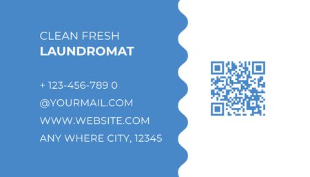 Laundromat Services Offer with Washing Machine Business Card US Design Template
