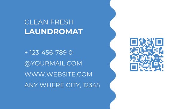 Laundromat Services Offer with Washing Machine Business Card USデザインテンプレート
