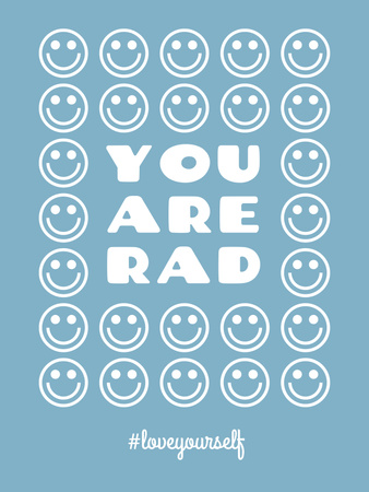 Template di design Ispirazione per la salute mentale con emoji sorridenti Poster US