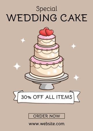 Platilla de diseño Special Discount on Wedding Cakes Flayer