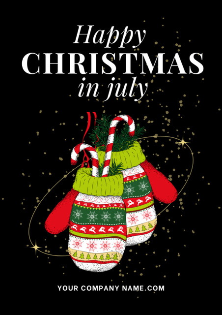 Designvorlage Celebrating Christmas in July with Embellished Mittens für Flyer A4