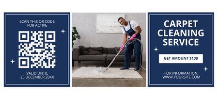 Modèle de visuel Annonce de services de nettoyage de tapis - Coupon 3.75x8.25in