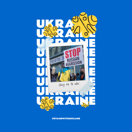 Plantilla de diseño de Stop Russian Aggression against Ukraine Instagram 