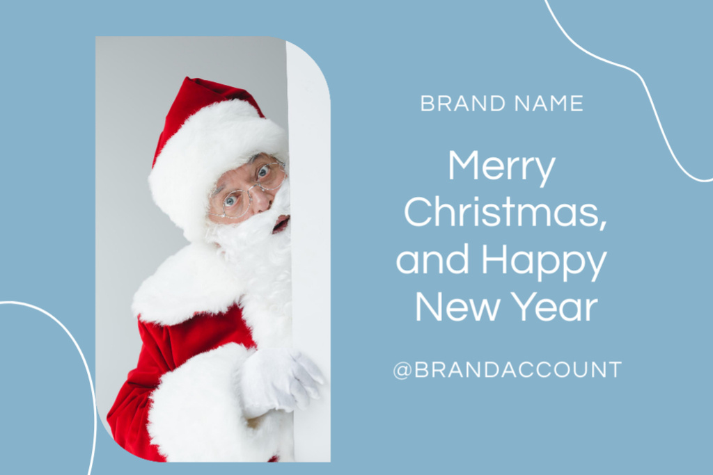 Platilla de diseño Cozy Christmas and Happy New Year Greetings with Santa Postcard 4x6in
