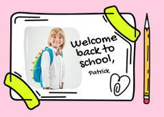 Lovely Back to School Greeting with Doodle Illustration