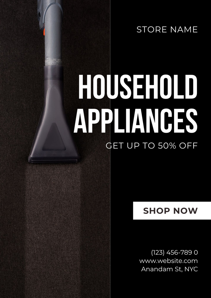 Ontwerpsjabloon van Poster van Household Appliances Discount Black