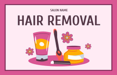 Various Hair Removal Products in Pink Frame
