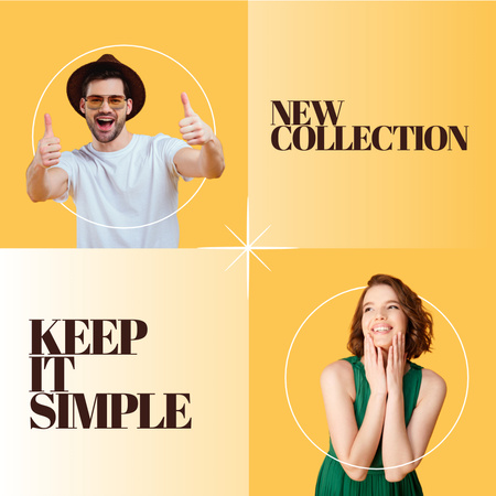 New Collection Announcement On Yellow Background Instagram Design Template