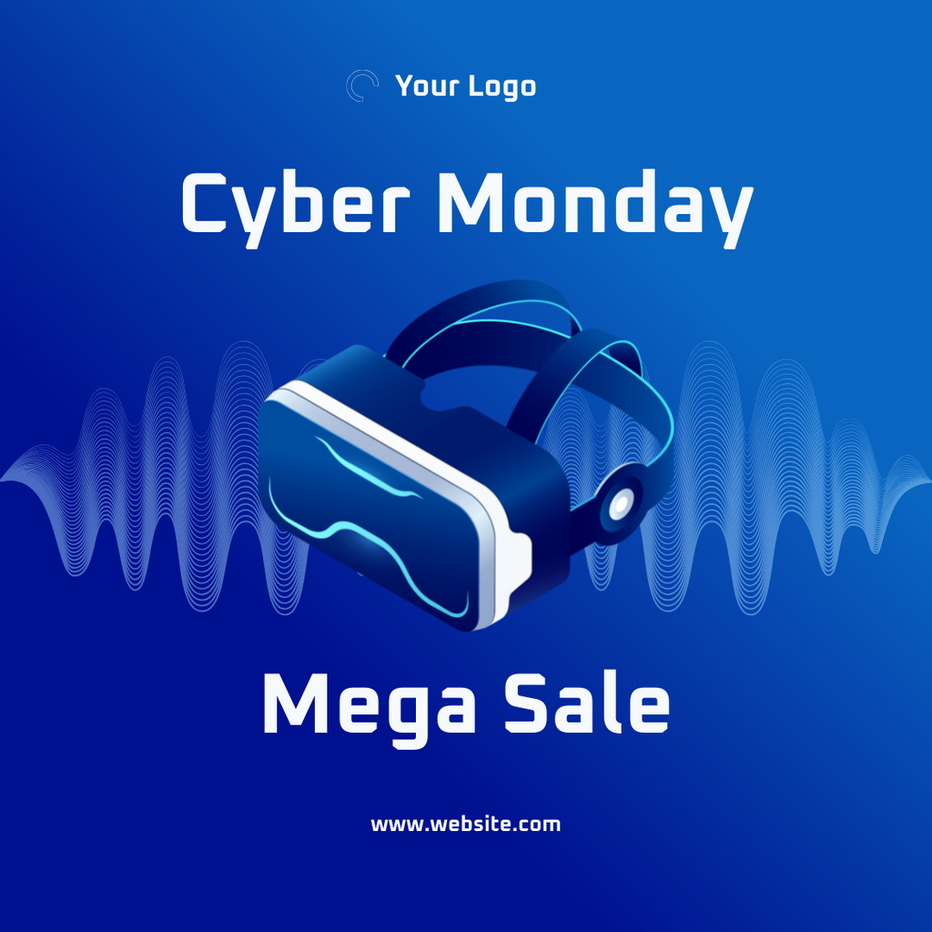 Cyber Monday Mega Sale of Electronics Instagram Design Template
