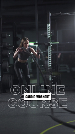 Designvorlage Cardio Workout Online-Kursankündigung für TikTok Video