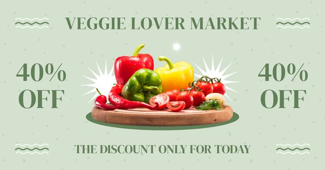 Plantilla de diseño de Discount on Vegetables for Vegetarians Facebook AD 