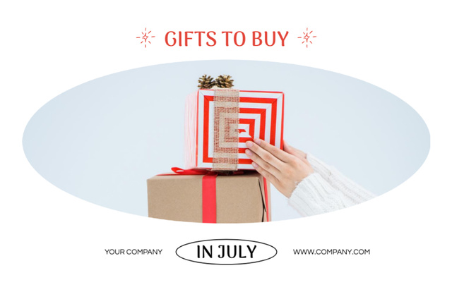 Designvorlage Thoughtful July Shopping for Christmas Gifts für Flyer 5.5x8.5in Horizontal