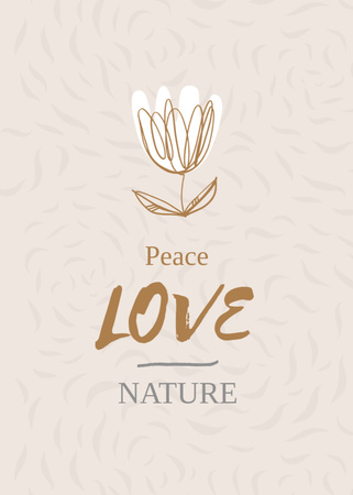 Phrase about Love for Nature Postcard 5x7in Vertical Design Template
