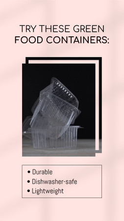 Designvorlage Plastikfreie Behälter für die Lebensmittelwerbung für Instagram Video Story