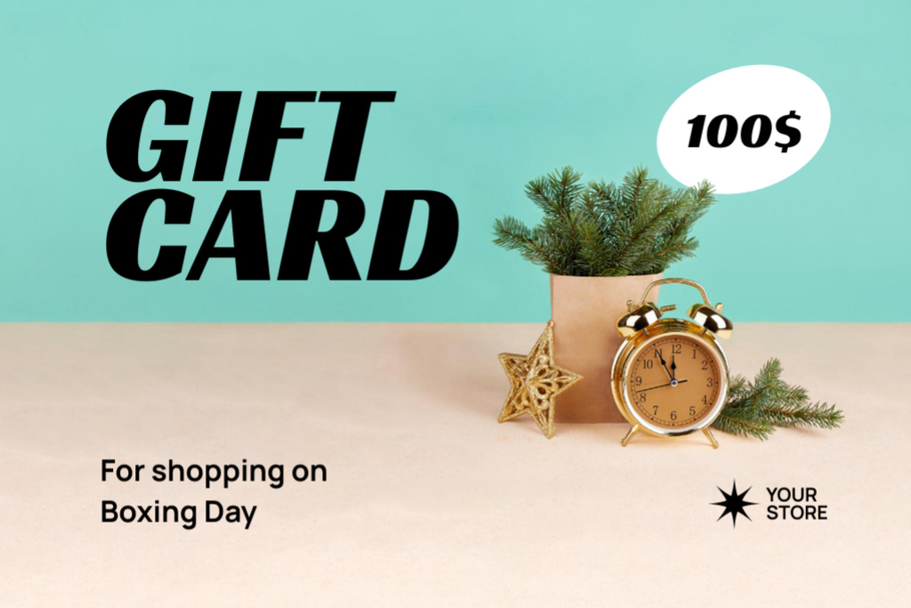 Boxing Day Sale of Festive Decor Gift Certificateデザインテンプレート