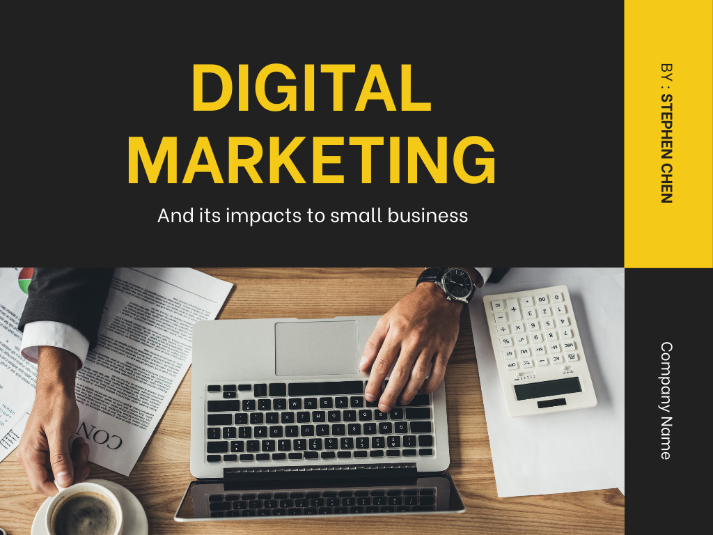 The Impact of Digital Marketing on Small Businesses Presentation Tasarım Şablonu
