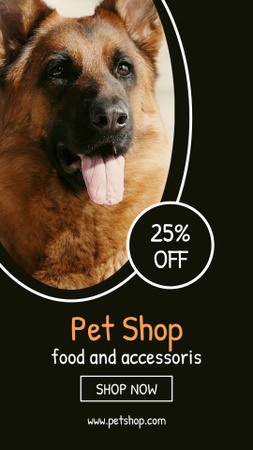 Pet Shop Discount Offer For Food And Accessories Instagram Video Story Design Template