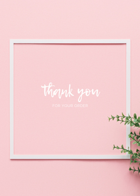 Cute Thankful Phrase in Pink Postcard A6 Vertical tervezősablon