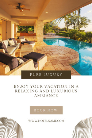 Luxury Hotel Ad Postcard 4x6in Vertical Design Template