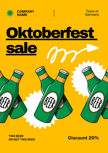 Exciting Oktoberfest Celebration With Beer Bottle On Discount Flyer A5 Πρότυπο σχεδίασης
